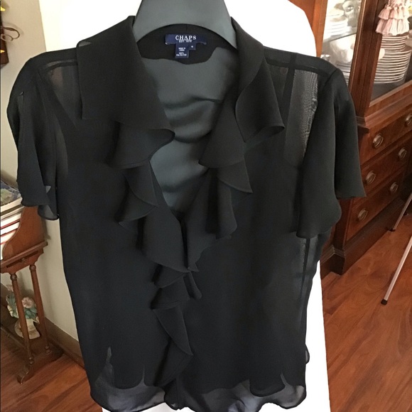 Chaps Tops - Chiffon 2 piece black shirt